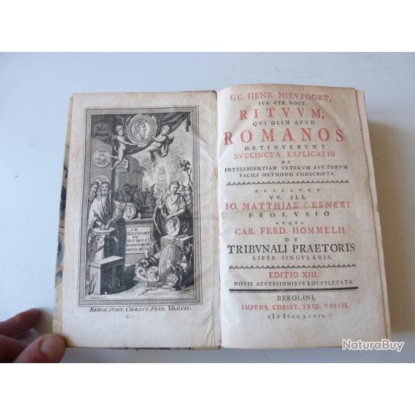 Livre Rituum Romanos Rite Romain Nieupoort 1767