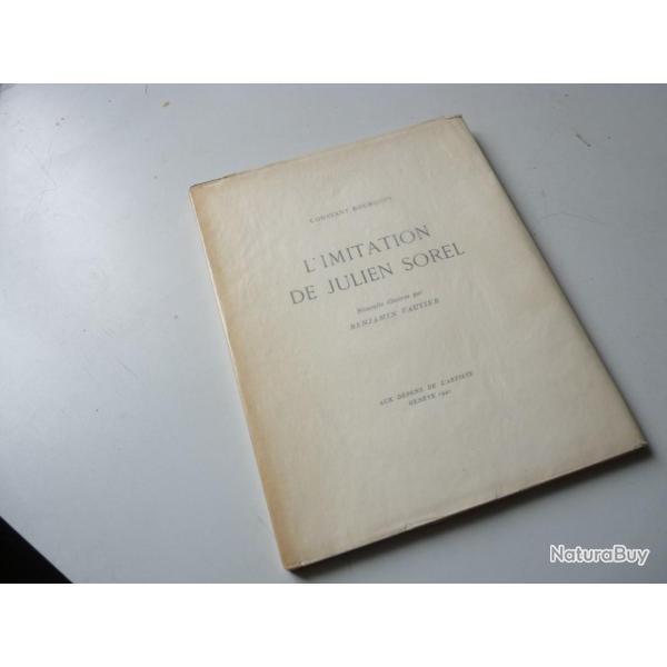 Livre L'imitation de Julien Sorel Constant Bourquin 1941