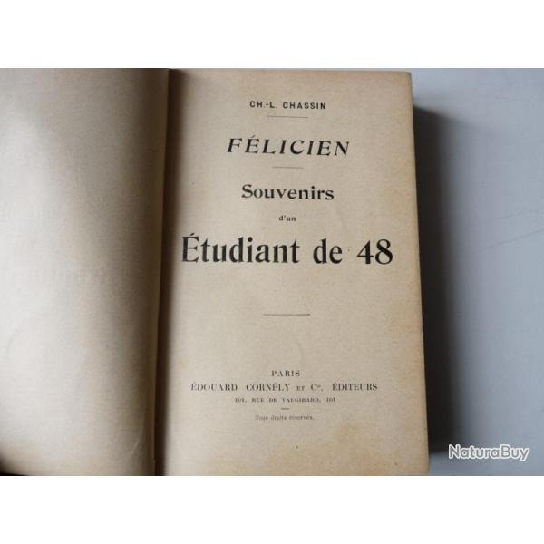 Livre Souvenir d'un tudiant de 48 Ch. L-Chassin 1904