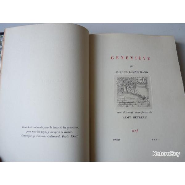 Livre Genevive Jaques Lemarchand 1947