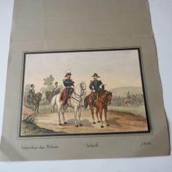 Lithographie originale A.V. ESCHER Inspecteur des milices Vaud militaire