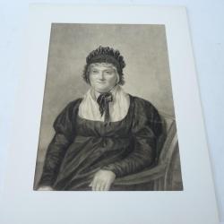 Dessin original au fusain Femme en costume régional Suisse/Haute Savoie