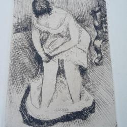 Lithographie originale Femme Charles Felix APPENZELLER 1915