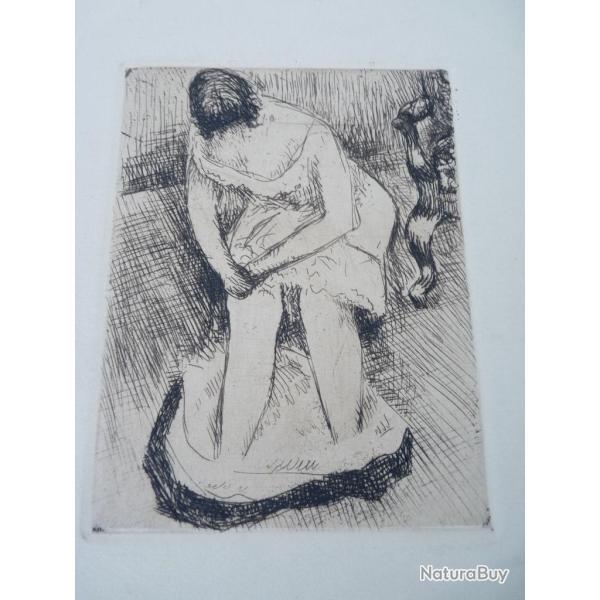 Lithographie originale Femme Charles Felix APPENZELLER 1915