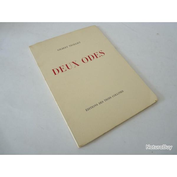 Livre Deux Odes sign Gilbert Trolliet 1940