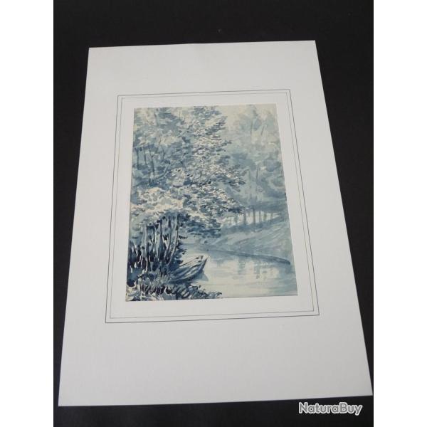 Aquarelle original Ruisseau Aix-les-Bains