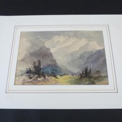 Aquarelle originale  Blumlis Alp  J.Addison 1901