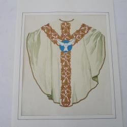Dessin aquarelle originale modèle de Chasuble religion
