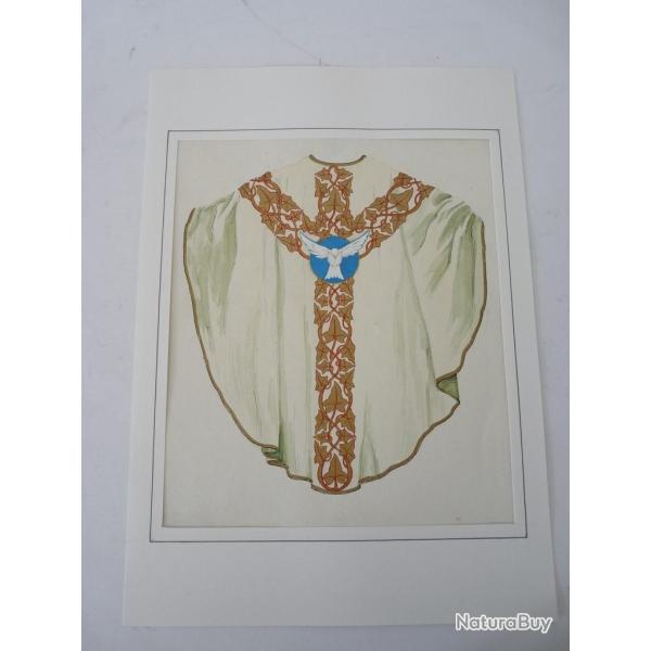 Dessin aquarelle originale modle de Chasuble religion
