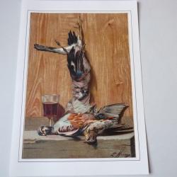 Chromolithographie tableau Nature morte E. Hareux Chasse