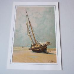 Chromolithographie tableau Bateau E.Hareux
