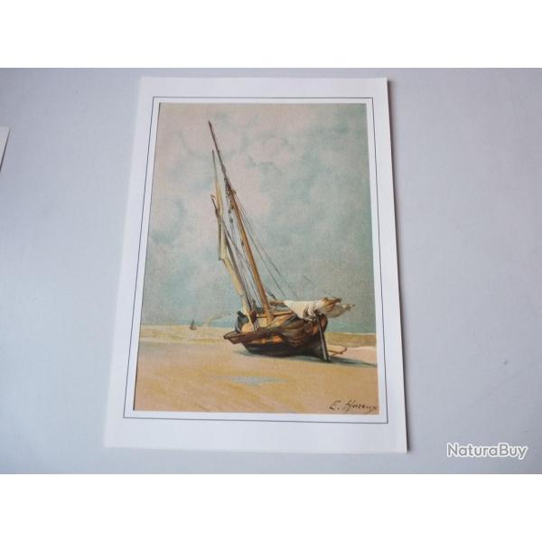 Chromolithographie tableau Bateau E.Hareux