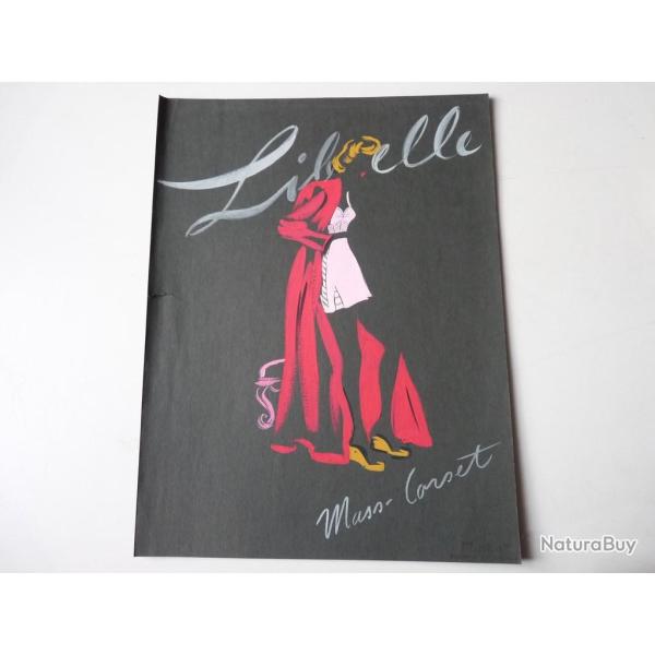 Dessin original rehauss� mode publicit� Mass-Corset par Luhu