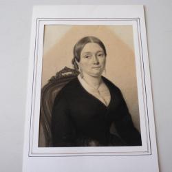 Dessin original au fusain Femme assise