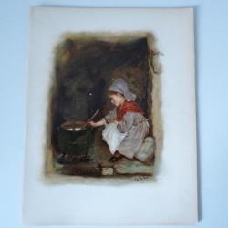 Chromolithographie enfant Marie Ellen Seymour LUCAS