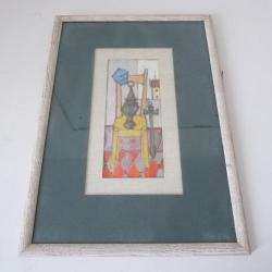 Dessin original crayon gras Georges GIRARD (1917-2003)