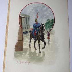 Peinture aquarelle Madrid 1896 Espagne