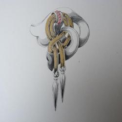 Ancien dessin original bijoux