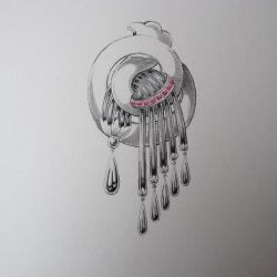 Ancien dessin original bijoux