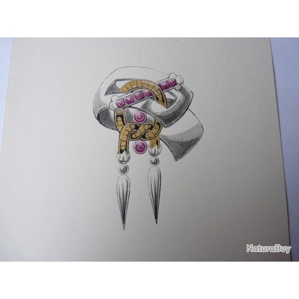 Ancien dessin original bijoux