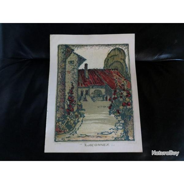 Lithographie  Laconnex  Percival Pernet