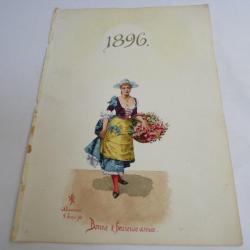 Peinture aquarelle  Marchande de fleurs  Alexandrie 1896