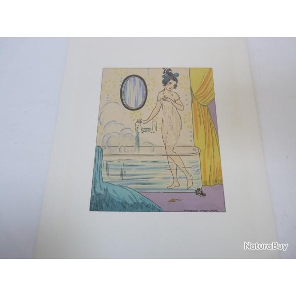 Dessin Aquarelle Femme Maggy Monier Art Nouveau