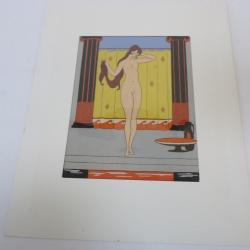 Dessin Aquarelle Femme Art Nouveau