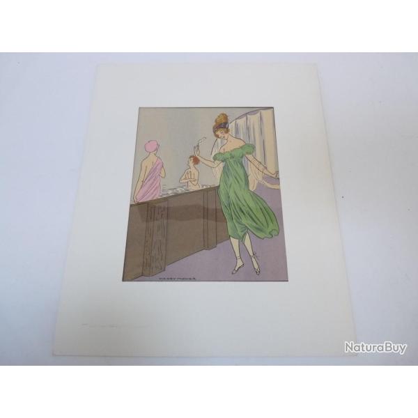 Dessin Aquarelle Femme Maggy Monier Art Nouveau