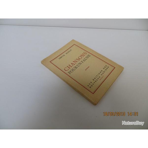 Livre Chansons Pour Un Faune Denyse Moinat 1941