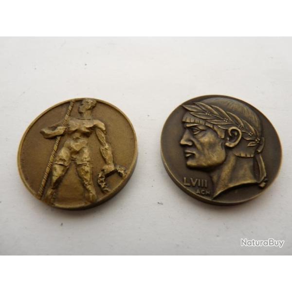 M�dailles des jeux de Gen�ve 1942 et 1944 Sport (x2)