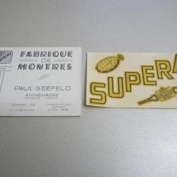 Livret Montres Paul SEEFELD SUPERA Horlogerie Décalcomanie