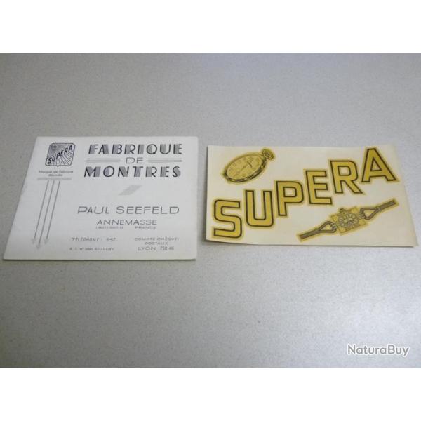 Livret Montres Paul SEEFELD SUPERA Horlogerie Dcalcomanie