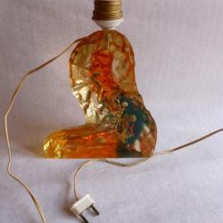 Lampe Résine inclusion coquillage Mer 1960 Décoration Vintage