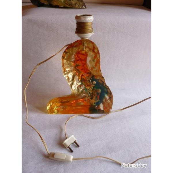 Lampe Rsine inclusion coquillage Mer 1960 Dcoration Vintage