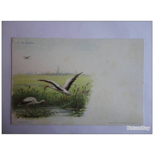 CPA illustr�e HAAS Lithographie de Strasbourg Cigogne