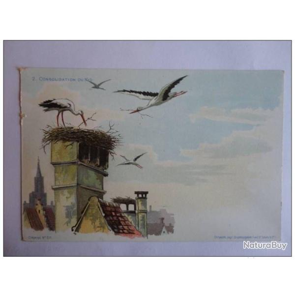 CPA illustr�e HAAS Lithographie de Strasbourg Cigogne