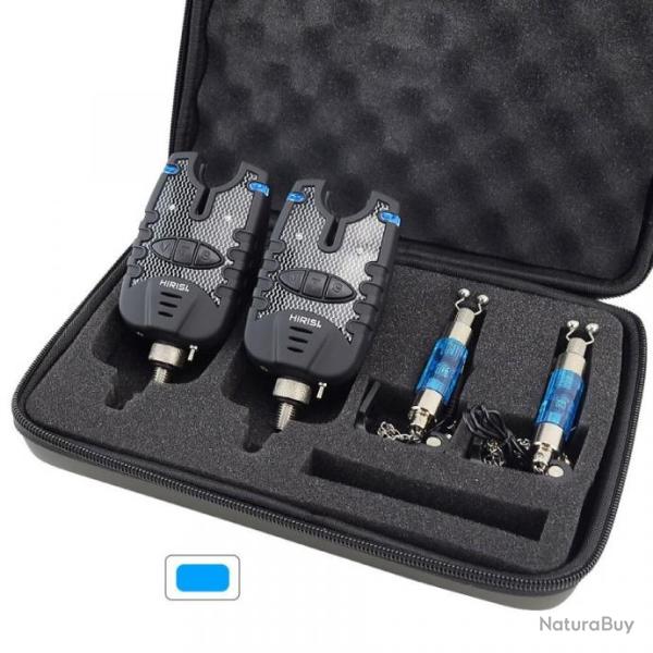 Alarmes de p�che et balanciers X2, morsure de poisson, � LED, bleue, �tanche