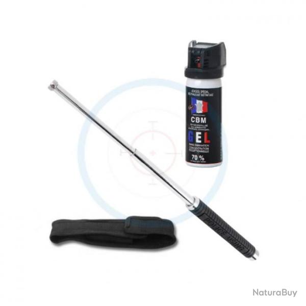 Pack dfense matraque + gel cs 50mL CBM