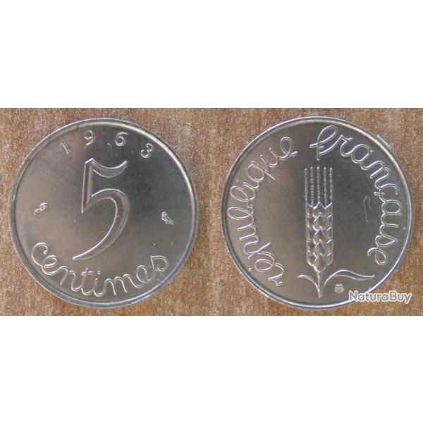 France 5 Centimes 1963 Neuve Epi De Bl� Piece Centime De Francs Franc Cent