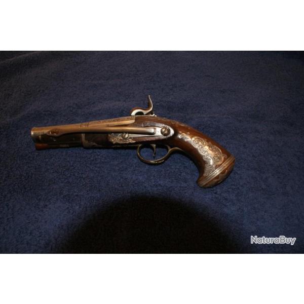Magnifique Pistolet Espagnol  � percussion  "dit RIPOOL " en TBE