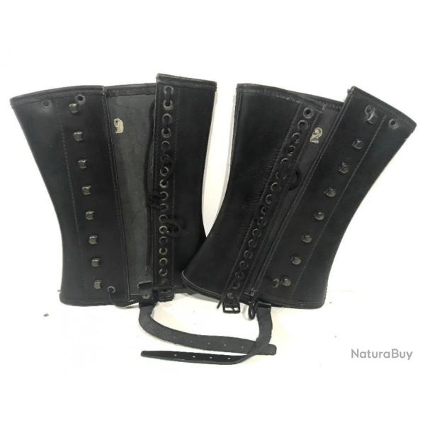 Ancienne Gutres en cuir de la Gendarmerie Taille 2