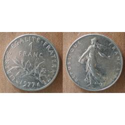 France 1 Franc 1977 Semeuse Nickel Piece Francs Frc Frcs
