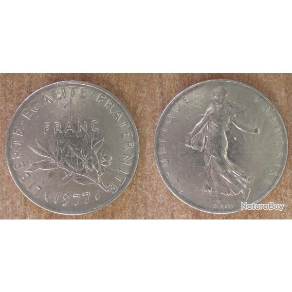 France 1 Franc 1977 Semeuse Nickel Piece Francs Frc Frcs