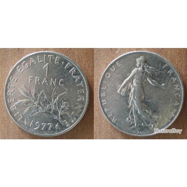 France 1 Franc 1977 Semeuse Nickel Piece Francs Frc Frcs