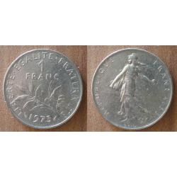 France 1 Franc 1975 Semeuse Nickel Francs Frc Frcs