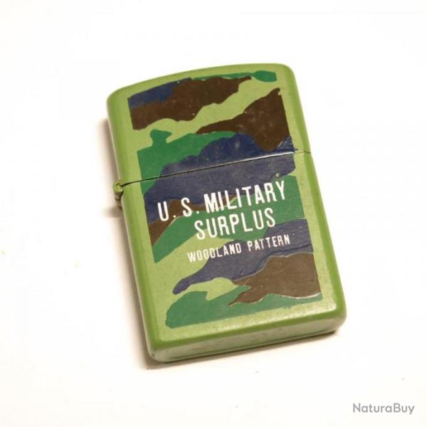 Briquet style Zippo US military surplus camo woodland rf w13
