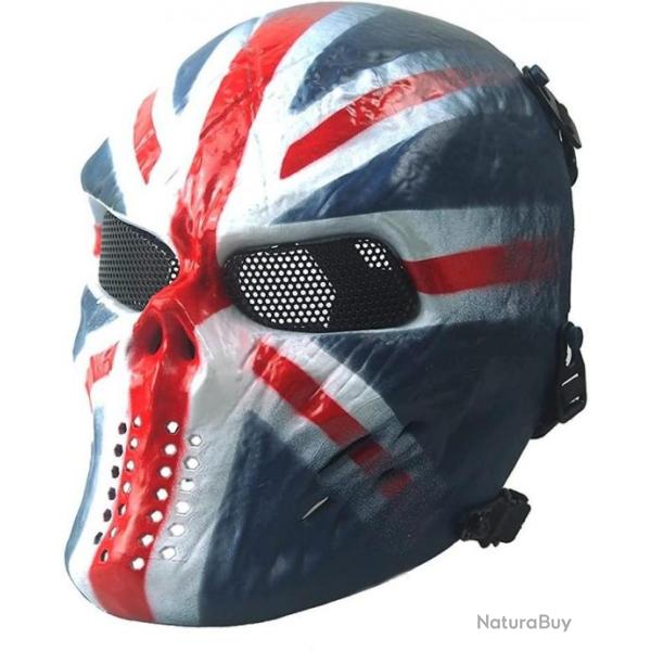 Masque de protection Airsoft - Motif cr�ne rouge et bleu - LIVRAISON GRATUITE ET RAPIDE