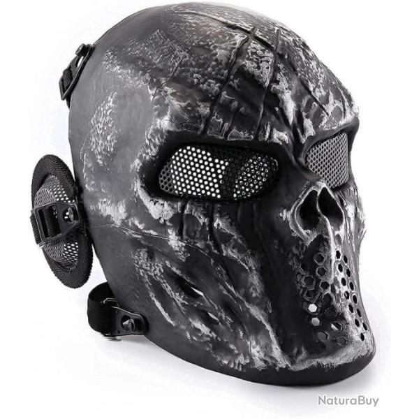TOP ENCHERE - Masque de protection Airsoft - Motif cr�ne gris - LIVRAISON GRATUITE ET RAPIDE