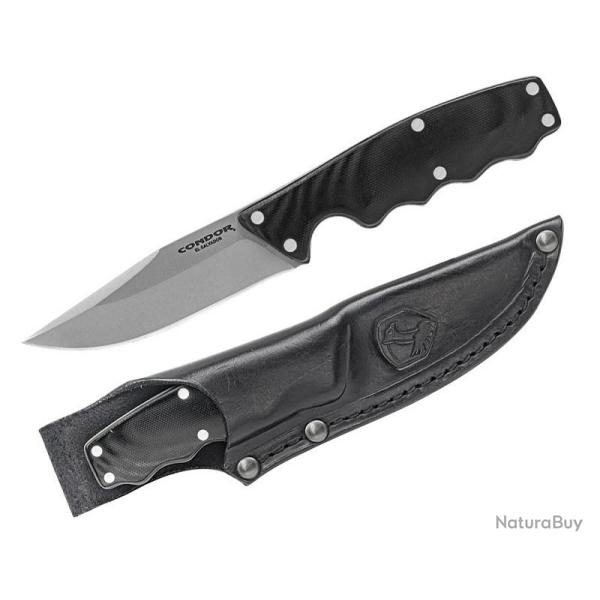 Couteau Condor Credo Lame Acier 420HC Manche G10 Etui Cuir Made El Salvador CTK11935SS
